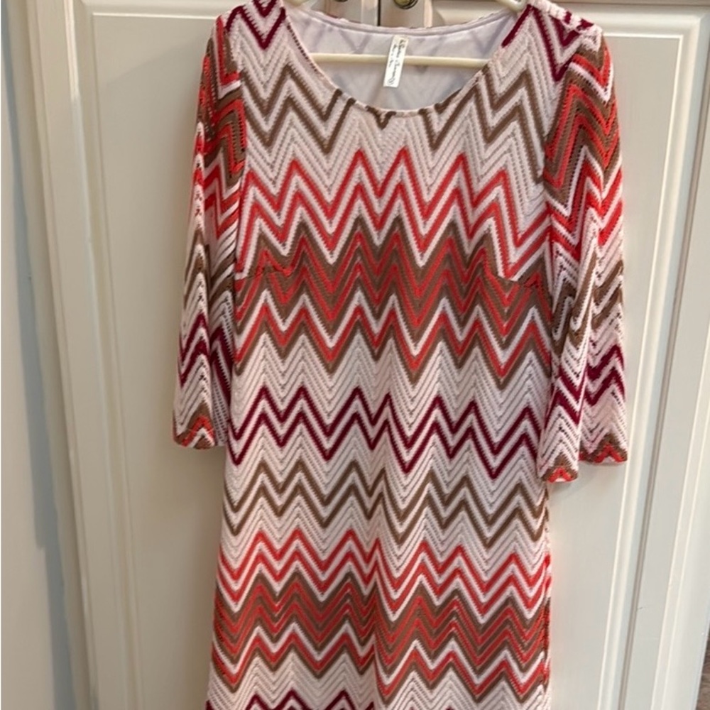 Multicolor Chevron Pattern Dress